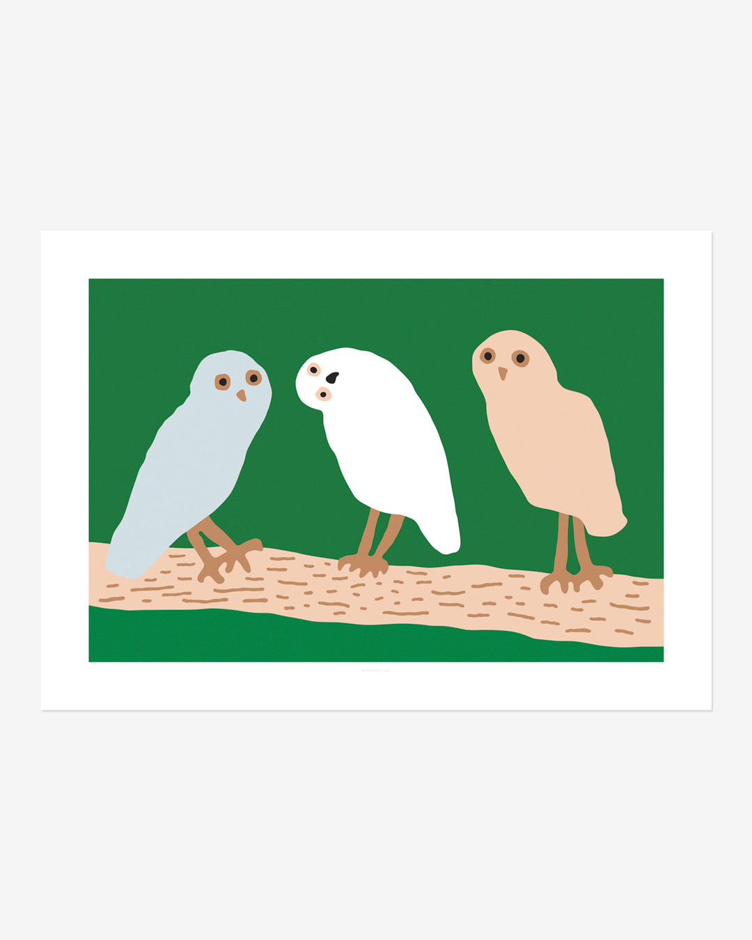 HELLO OWLS - GREEN POSTER
