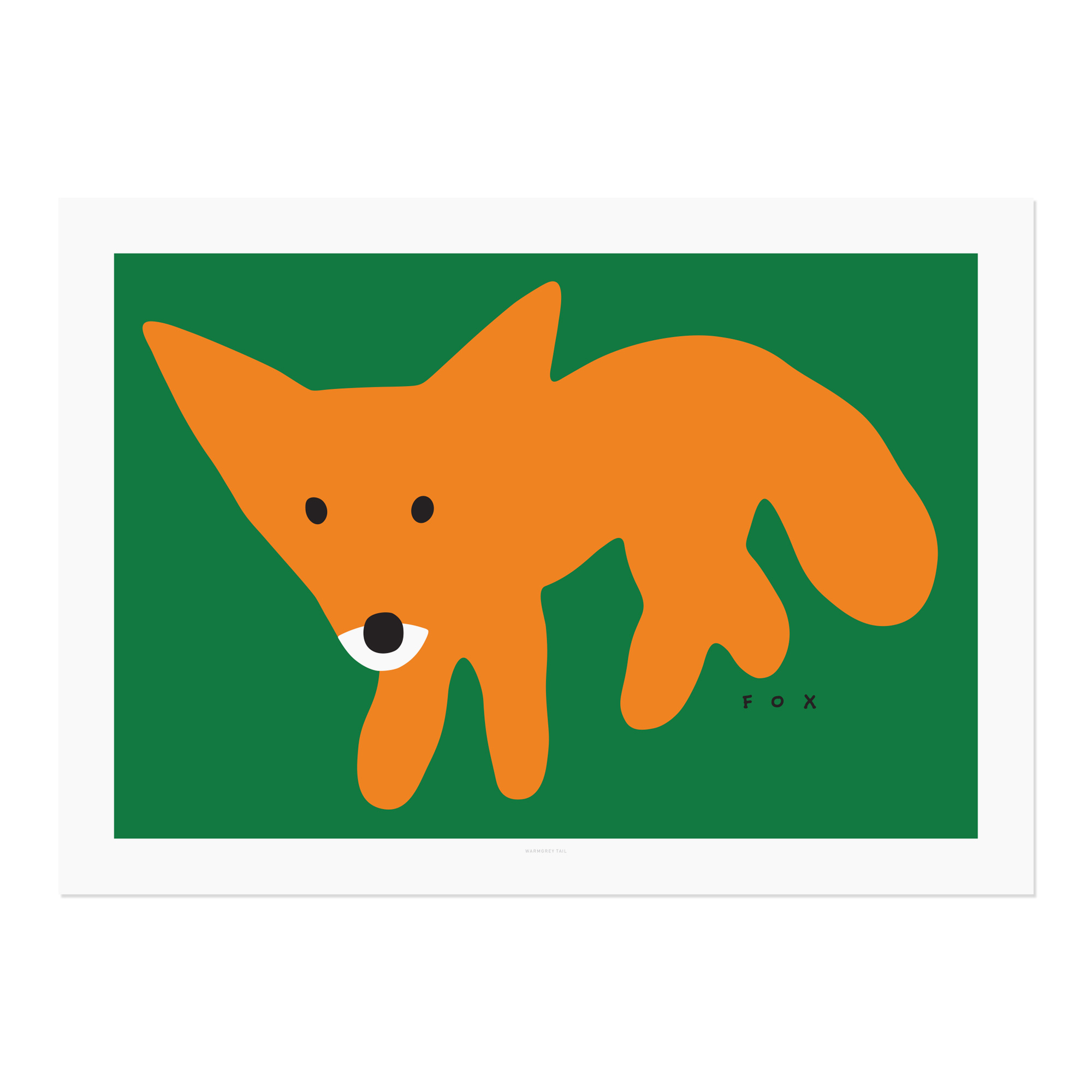 RED FOX - GREEN POSTER