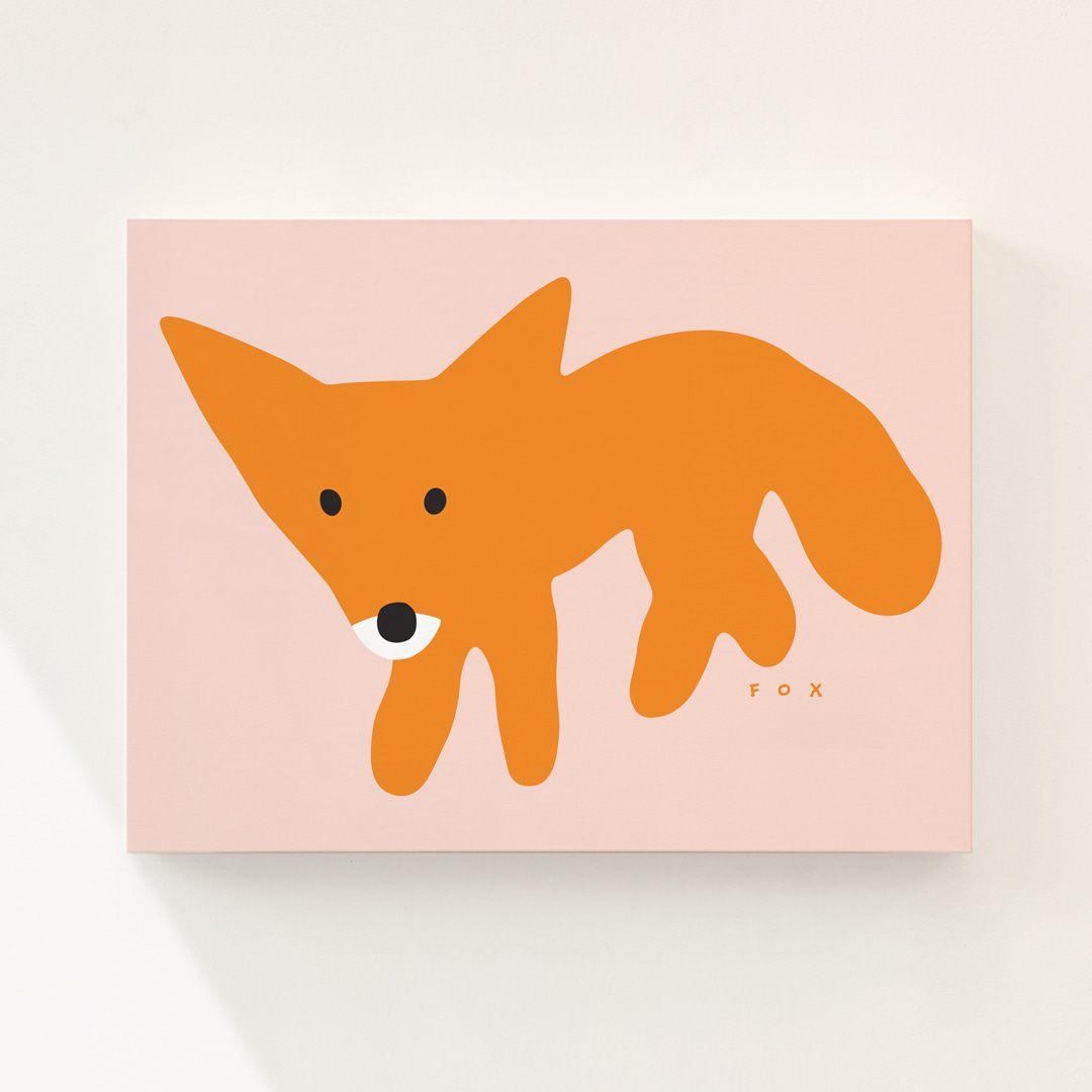 RED FOX - PINK CANVAS
