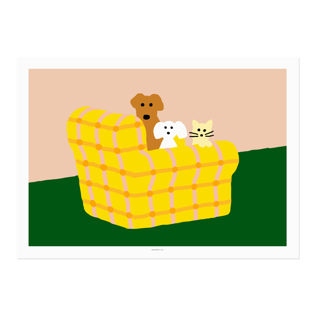 ARMCHAIR DOGS &amp; CAT POSTER
